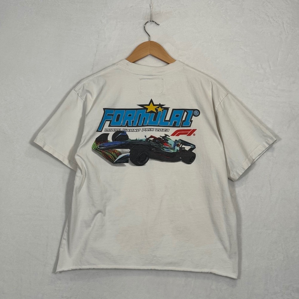Formula 1 White Cropped Miami Grand Prix 2023 Graphic T-Shirt Mediu,